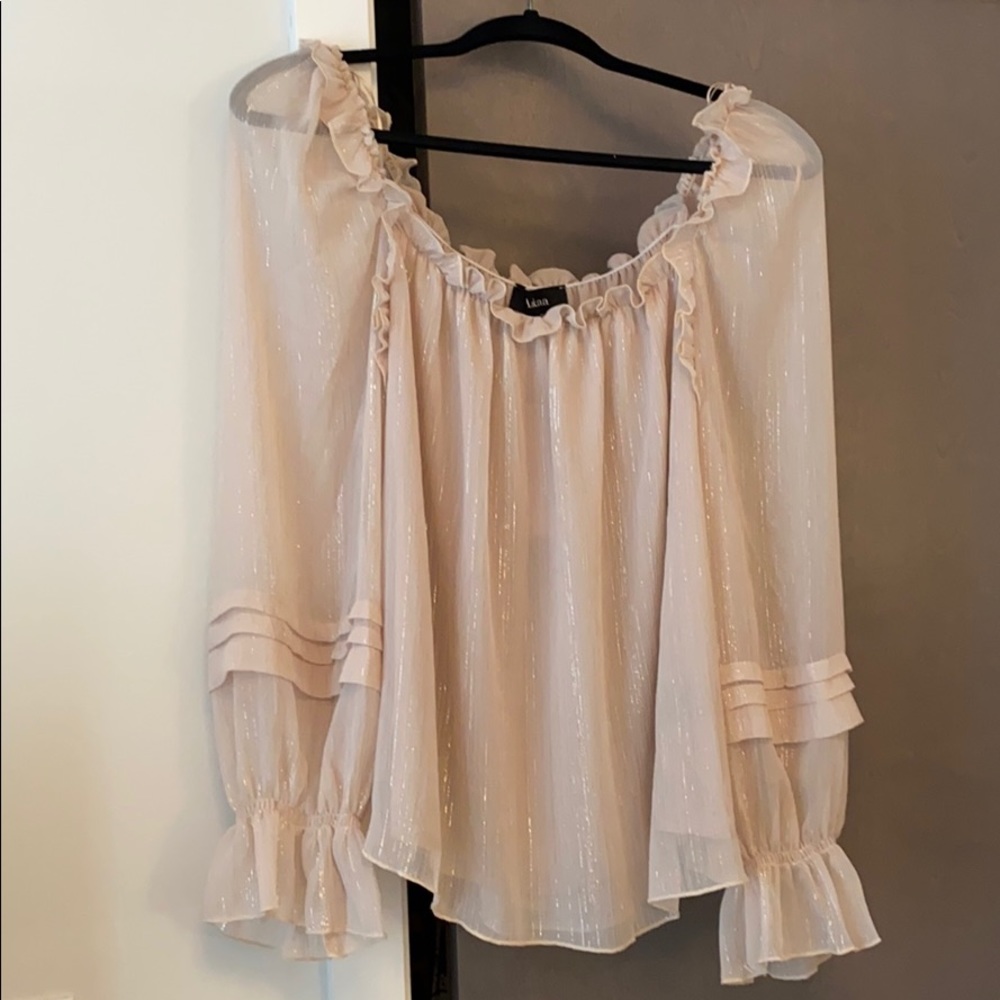 VICI ruffle shimmer blouse